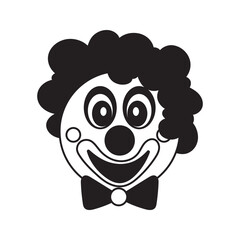 Clown doodle vector outline Sticker. EPS 10 file