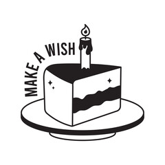 Piece Of Cake doodle vector outline Sticker. EPS 10 file