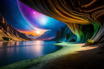 Most Beautiful and captivating panorama of Nature generative Ai technology
