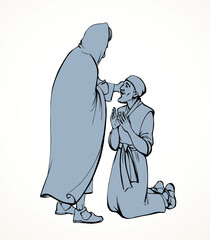 Vector drawing. Jesus heal the man