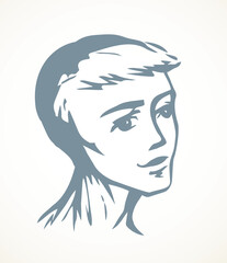 Smile man face. Vector drawing