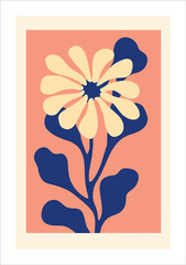 Flower card. Cute floral card. Vector illustration. Flower card.