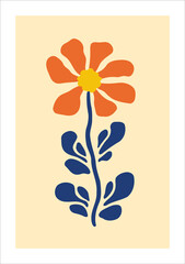Flower icon, vector illustration. Flat design style. Isolated on white background