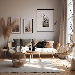 modern minimalistic living room interior shot generated with AI