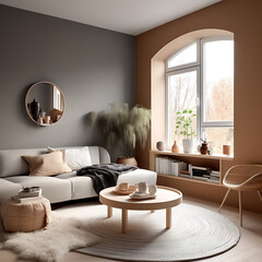 modern minimalistic living room interior shot generated with AI