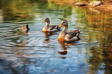 Obraz premium A Journey Downstream: Capturing the Essence of Rivers. Generative AI