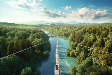 Obraz premium A Journey Downstream: Capturing the Essence of Rivers. Generative AI