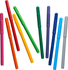 School Colour Markers Set - Ready to use PNG Cutout Premium Isolated Image