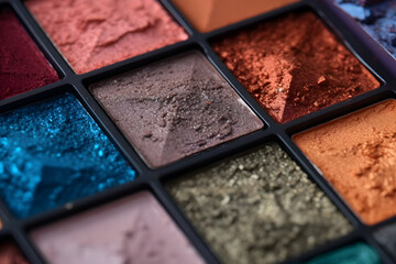 Fototapeta premium Beauty of Professional Eye Shadow Palette - Generative AI
