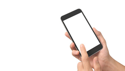 Hand holding new smartphone . Smartphone  png