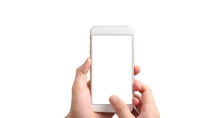 Hand holding new smartphone . Smartphone  png