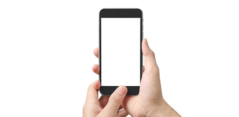 Hand holding new smartphone . Smartphone  png