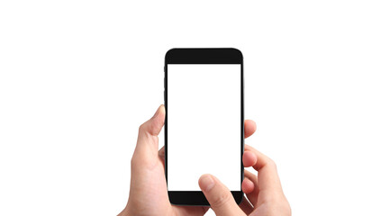 Hand holding new smartphone . Smartphone  png