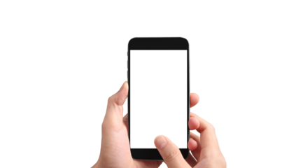 Hand holding new smartphone . Smartphone  png