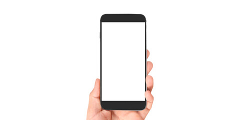 Hand holding new smartphone . Smartphone  png