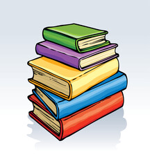 Vector illustration. Symbol of knowledge: a pile of books