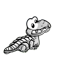 Generative Ai illustration, crocodile, crocodile cartoon