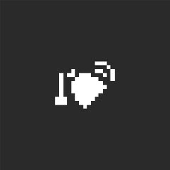Fototapeta premium this is sound icon 1 bit style in pixel art with white color black background ,this item good for presentations,stickers, icons, t shirt design,game asset,logo and your project.