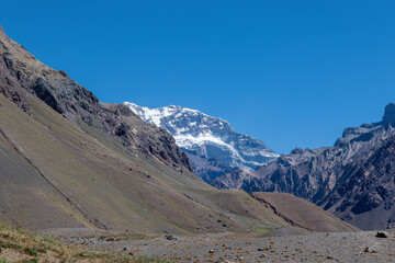 Fototapeta na wymiar Aconcagua is The highest peak in the Americas, located in Argentina's Andes Mountains