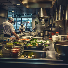 Chef preparing food in the kitchen. Generated with AI