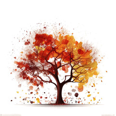 abstract autumn tree on a white background