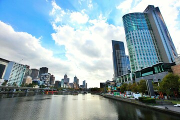 Fototapeta na wymiar Central Business District skyline with Yarra river, Melbourne, Victoria, Australia