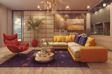 A beautifully furnished living room.