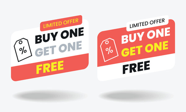 Buy one get one free labels sticker