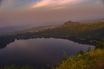Telaga Menjer or Lake Menjer in Wonosobo, Central java, Indonesia