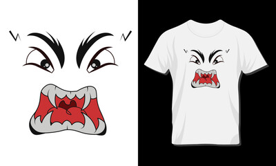 Angry face expression for t shirt design.