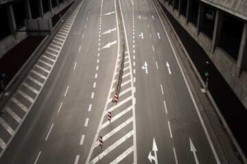 Four-Lane Road Between Tunnels - A Modern and Efficient Transportation Route.