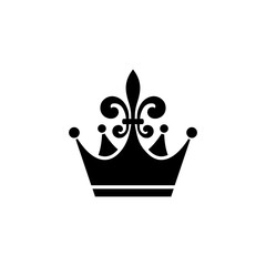 Crown fleur de lis icon isolated on transparent background © sljubisa