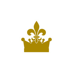 Crown fleur de lis icon isolated on transparent background © sljubisa