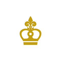 Crown fleur de lis icon isolated on transparent background © sljubisa