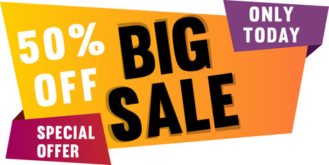 Big sale discount banner promotion Up to 50 percent off weekend sale promotion