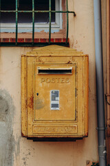 Saint-Jean-Cap-Ferrat, France - 01 June 2023: Post box in the port of Saint Jean Cap Ferrat