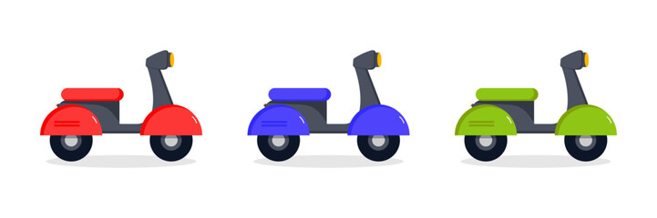 Obraz premium Online shopping, Food delivery. Icons to express, delivery Home. Set of scooter delivery. Vector illustration