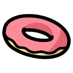 donut filled outline icon style