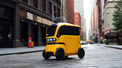 Fototapeta premium Remotely controlled robot for mail delivery Generative AI