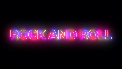 Rock and roll colored text. Laser vintage effect. Infinite loopable 4K animation