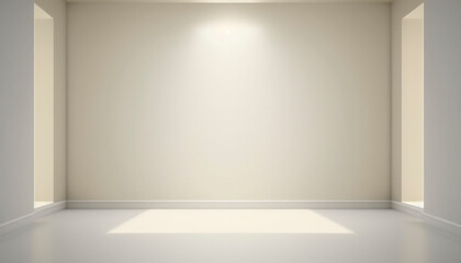 beige and soft tone like japan style of empty white room with spotlights in center