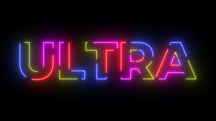Ultra colored text. Laser vintage effect. Infinite loopable 4K animation