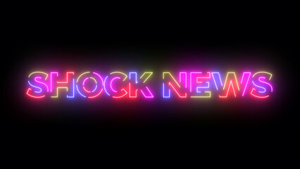 Shock news colored text. Laser vintage effect. Infinite loopable 4K animation