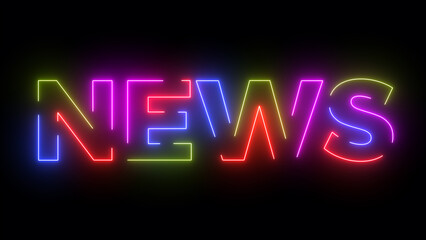 News colored text. Laser vintage effect. Infinite loopable 4K animation