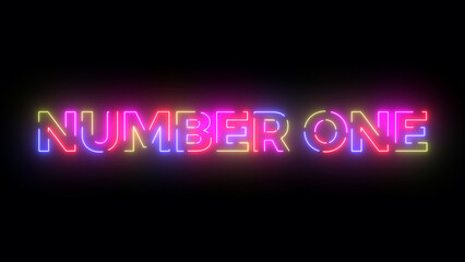 Obraz premium Number one colored text. Laser vintage effect. Infinite loopable 4K animation