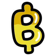 baht filled outline icon style