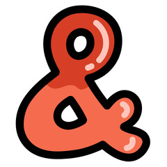 ampersand filled outline icon style