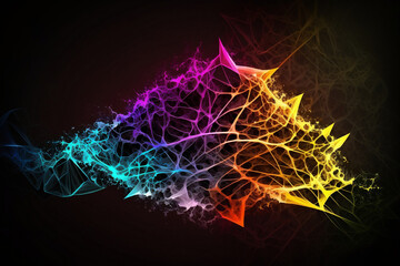 abstract colorful background - plexus - Illustration - AI generated