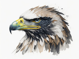 Obraz premium A breathtaking watercolor painting depicts the majestic beauty of an eagle, with powerful wings and a graceful presence. Generative AI, AI.