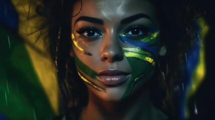 portrait of a brazilian ethnic diverse people celebrating - Illustration created with generative ai